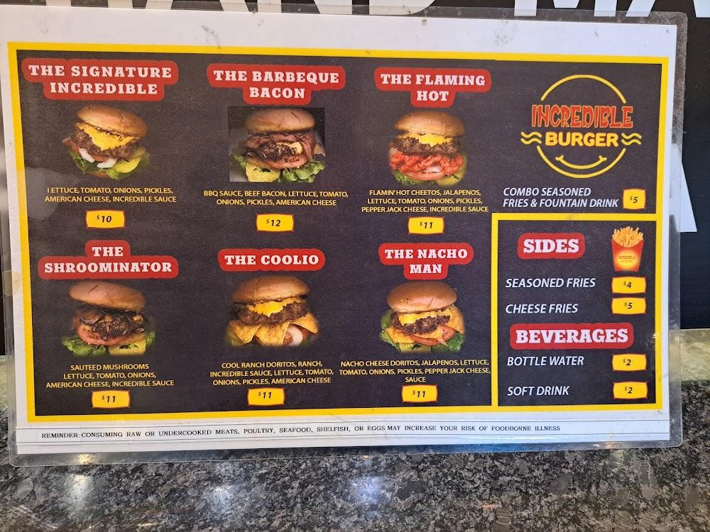 Incredible Burger Menu image 1